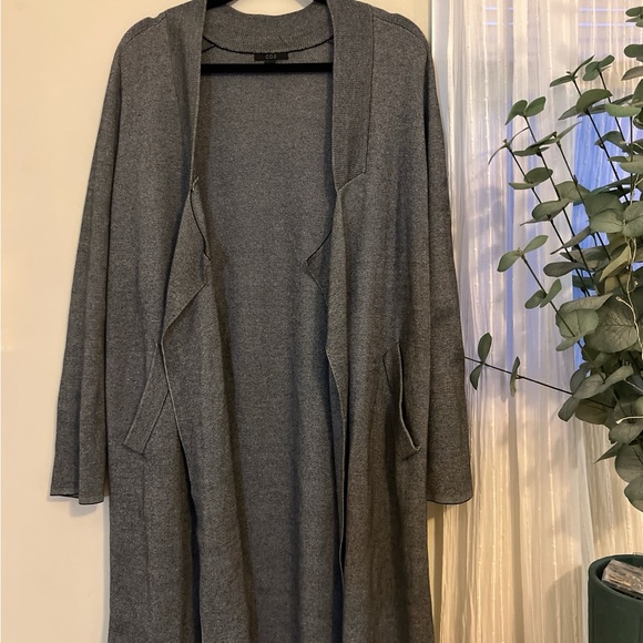 COS 100% Cotton Charcoal Open Front Cardigan with Pockets! - Picture 2 of 6